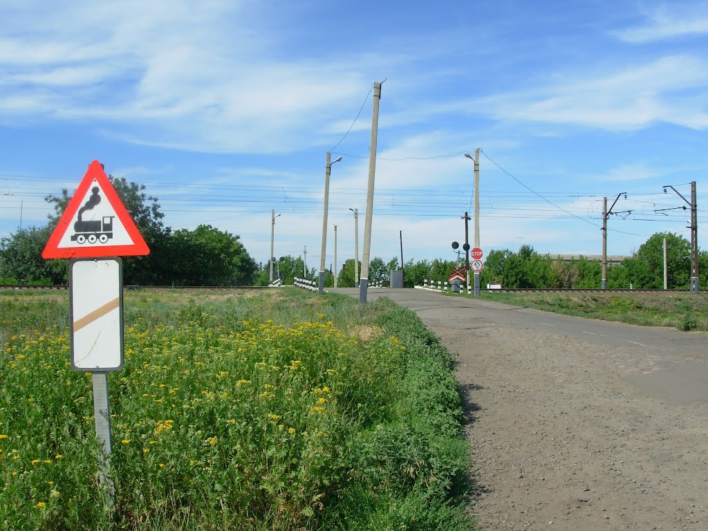 Переезд вблизи ст.Борки. Railway crossing near Birky st.