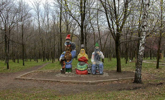 Fairy-Tale characters in park of Lozovaya (Lozova), Ukraine