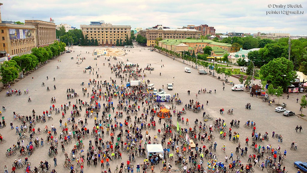 Аэрофотосъемка Харькова. Велодень 2009. Открытие.