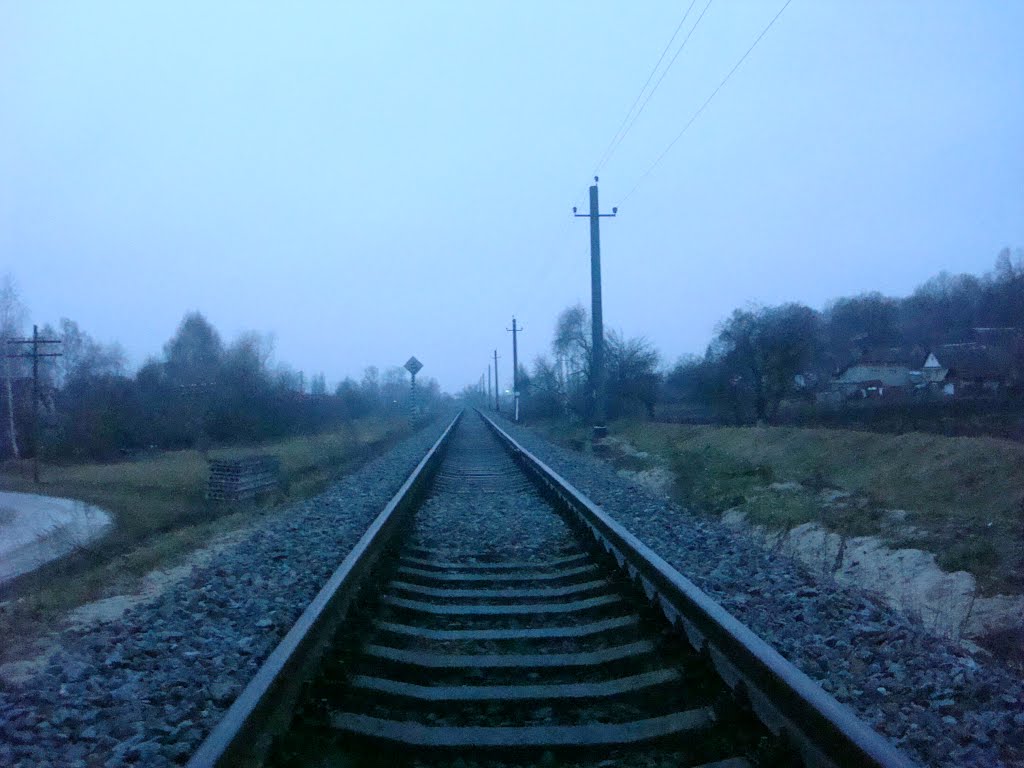 Железнодорожная линия Тернополь - Шепетовка. Перегон Белогорье - Суховоля