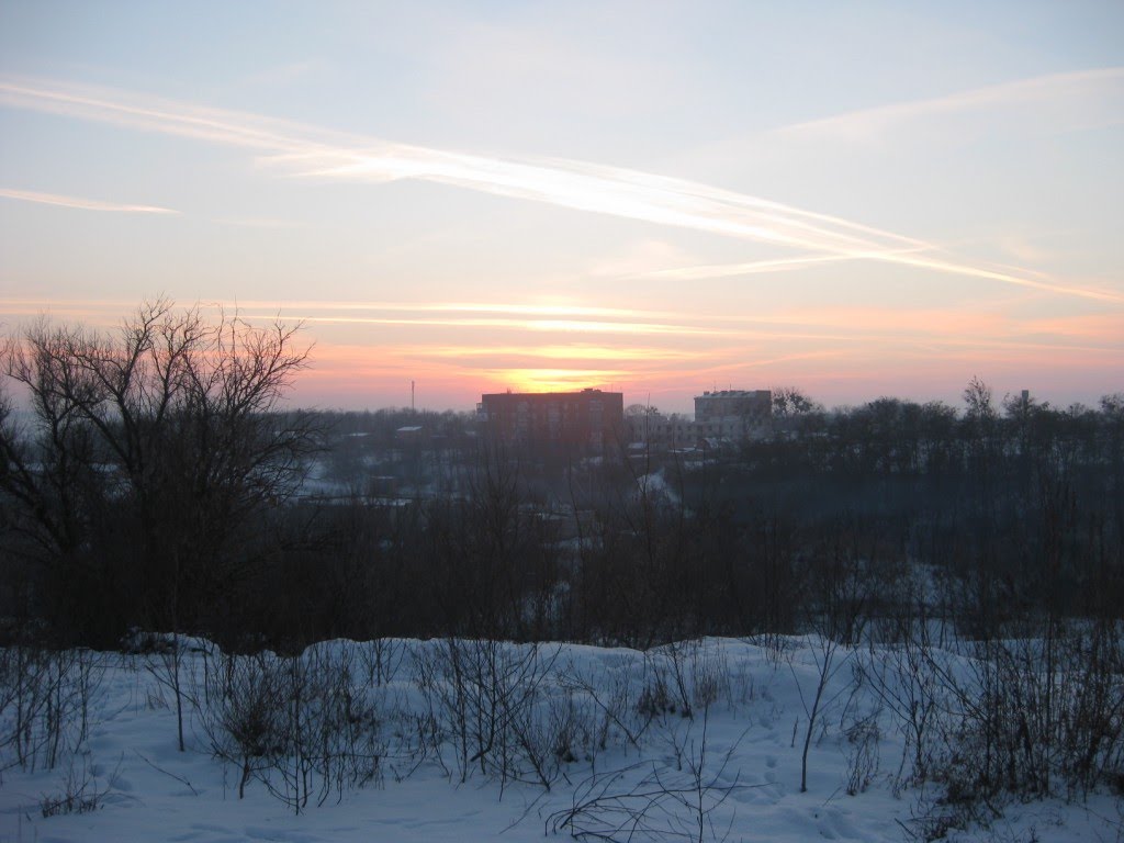 Тростянка. вид на СТО. 05.01.2011г.