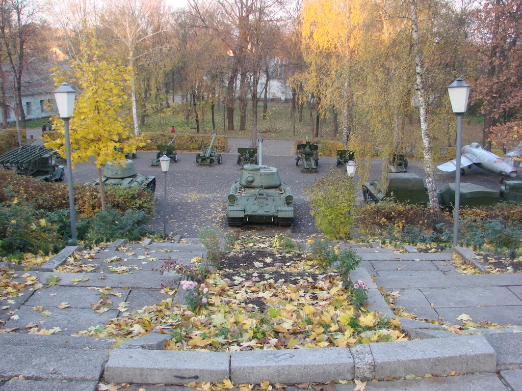 Korsun-Shevchenkivskyi. Tanks on the territory of the park