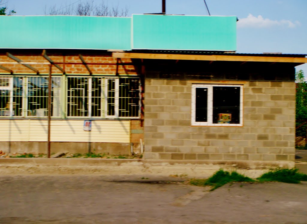10.06.2012 18:08  Дорога Р-04. пгт Лысянка, улица Киевская. Магазин.