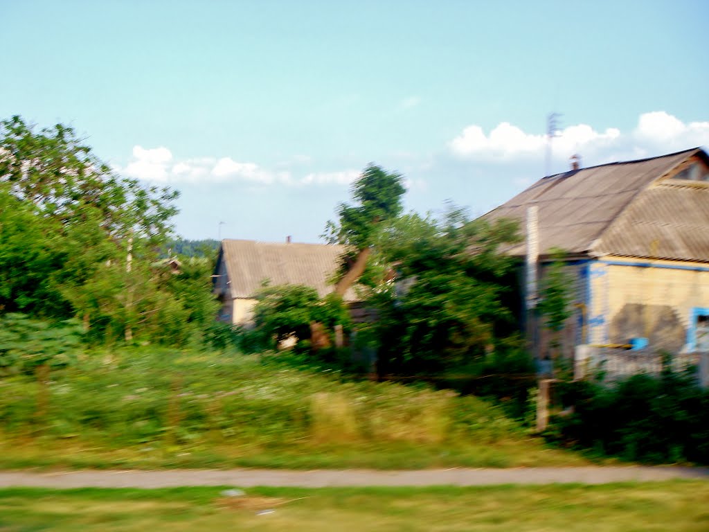 10.06.2012 18:11  Дорога Р-04. пгт Лысянка, улица Котовского. Дома.