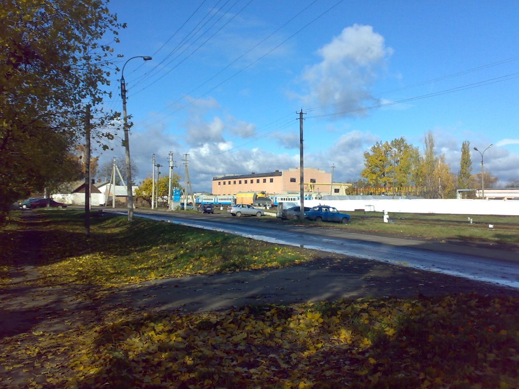Вул. Ювілейна, вдалині депо Христинівка