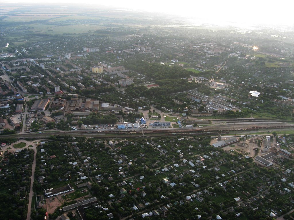 Город, вокзал с высоты. Aerophoto. 2009