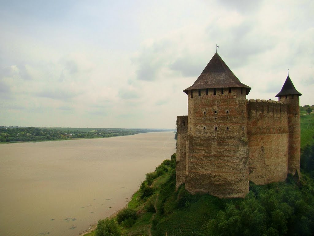 Хотинський замок та Дністер, Castle in Khotyn and  Dnister, Хотынский замок и Днестр