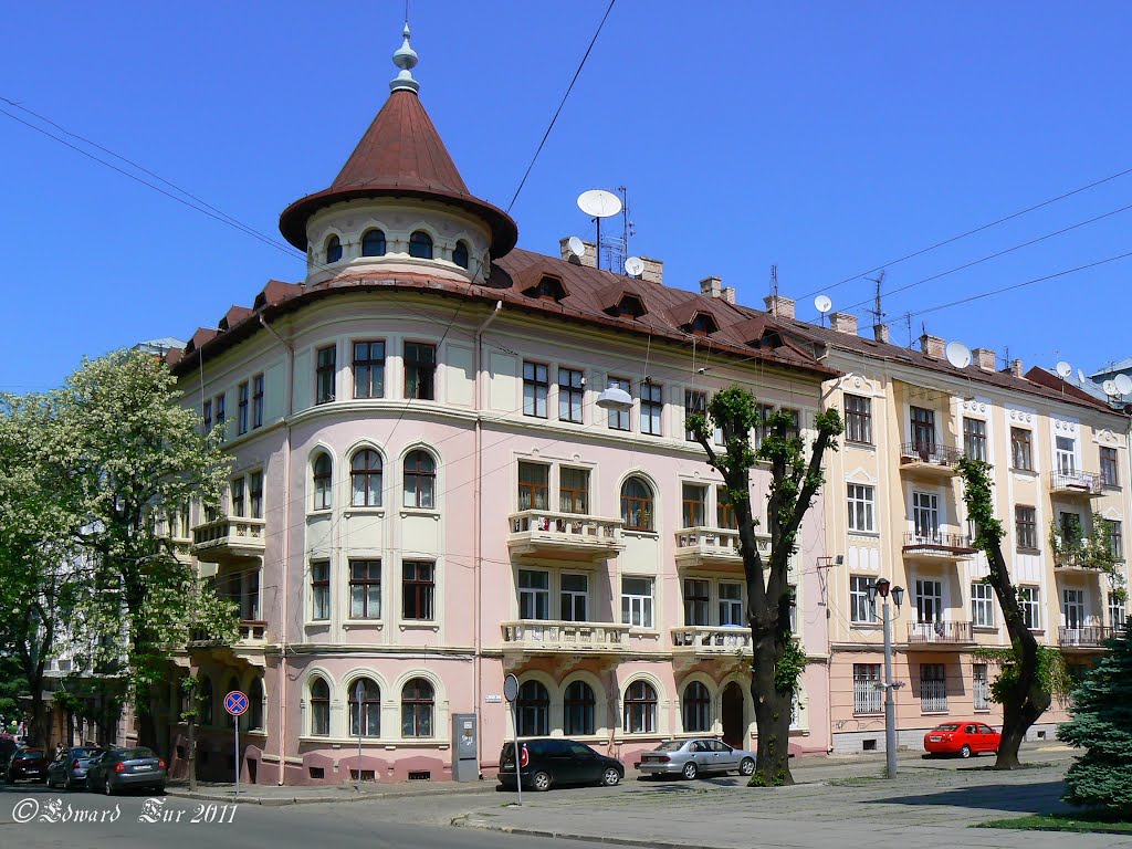 Corner of Grushewskogo street and Kotliarewskogo street