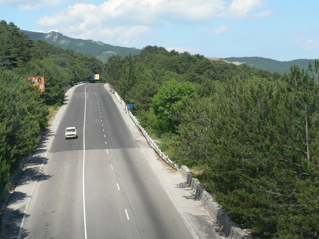 Main Crimean road Yalta-Sevastopol from Cabin roller