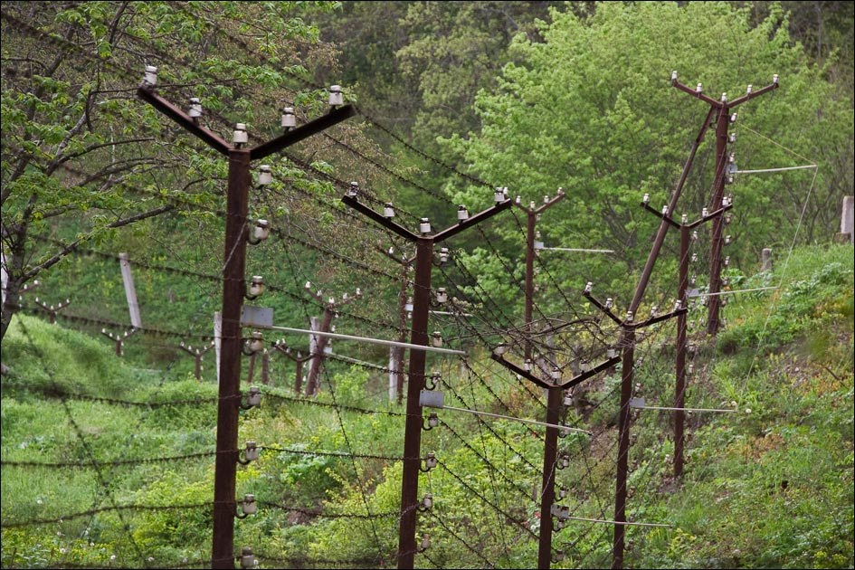 Kizil-Tash. Wire fences of the former nuclear plant