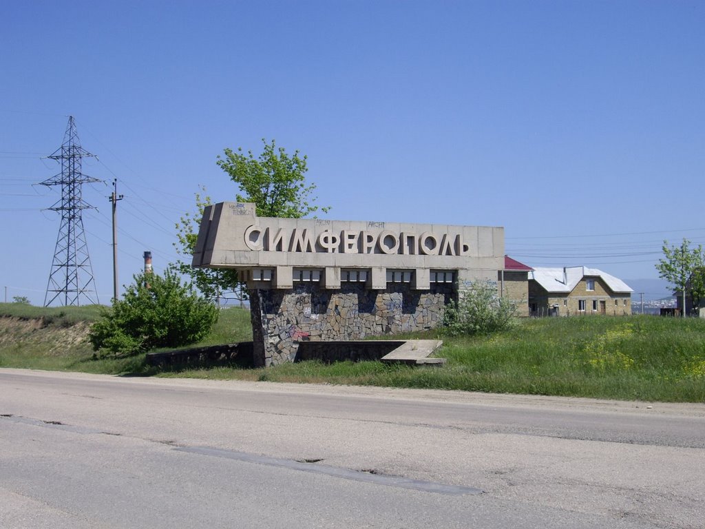 west road sign "Simferopol"