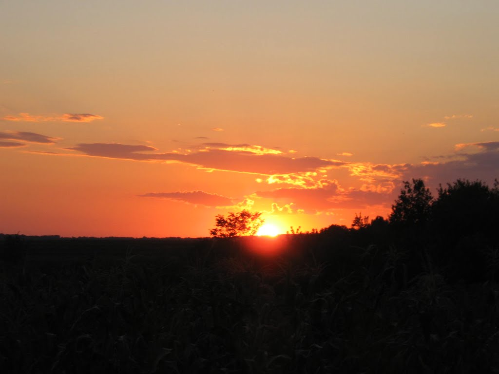 sunset in ukrainian village