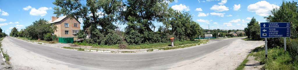 Панорама возле дорожного указателя