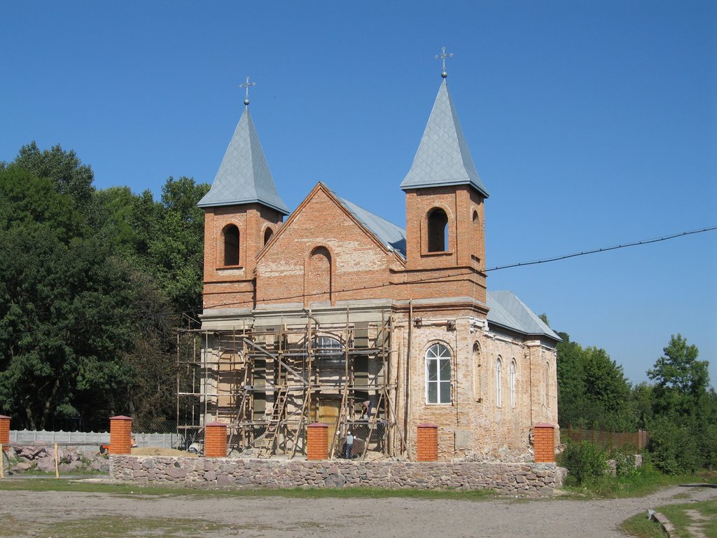 Church under construction in Pogrebishche