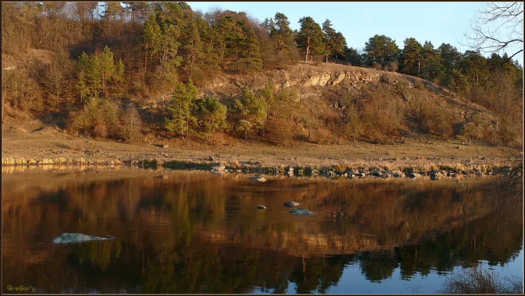 Захід сонця на Південному Бузі біля смт Тиврів / Sunset on the Southern Buh near the town Tyvriv 2011:12:11 15:25:20 Поділля / Podillya
