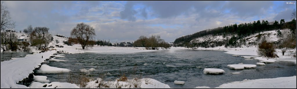 р.Південний Буг біля смт Тиврів / r.Southern Buh near the town Tyvriv 02.01.2011 14:05 Поділля / Podillya