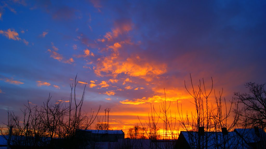 Coucher de soleil rouge