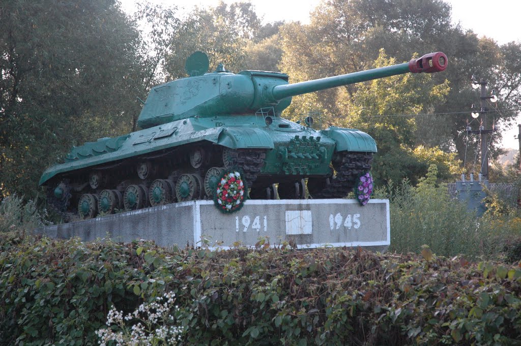 A tank as a monument