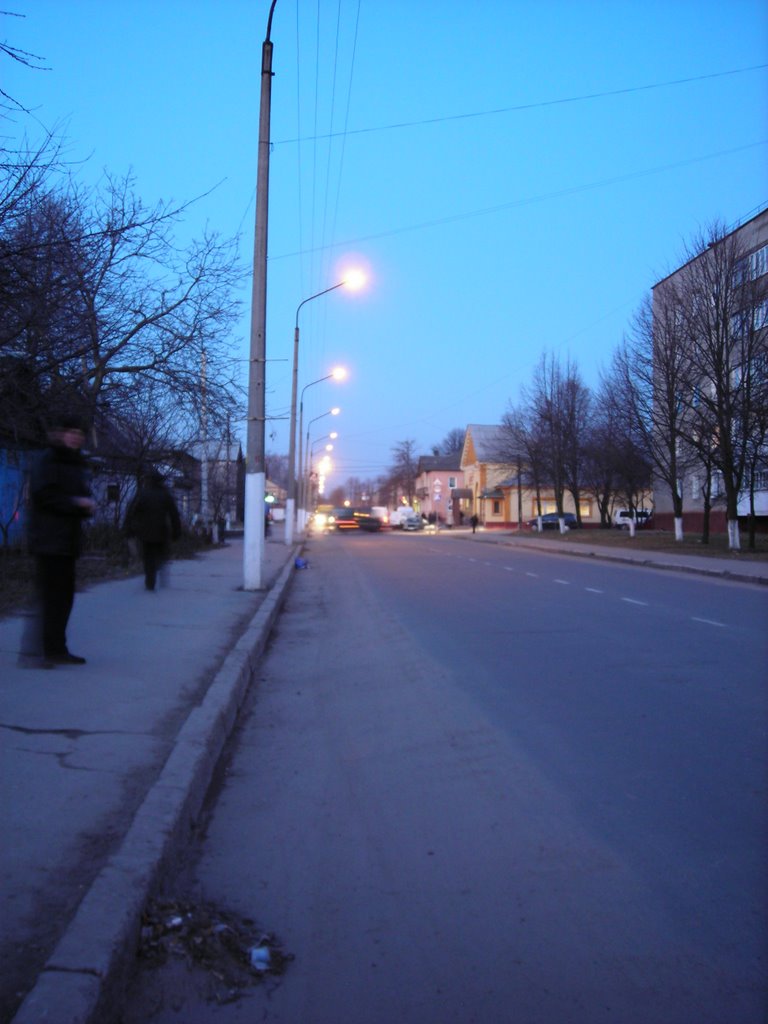 Shakhtarska st. at evening