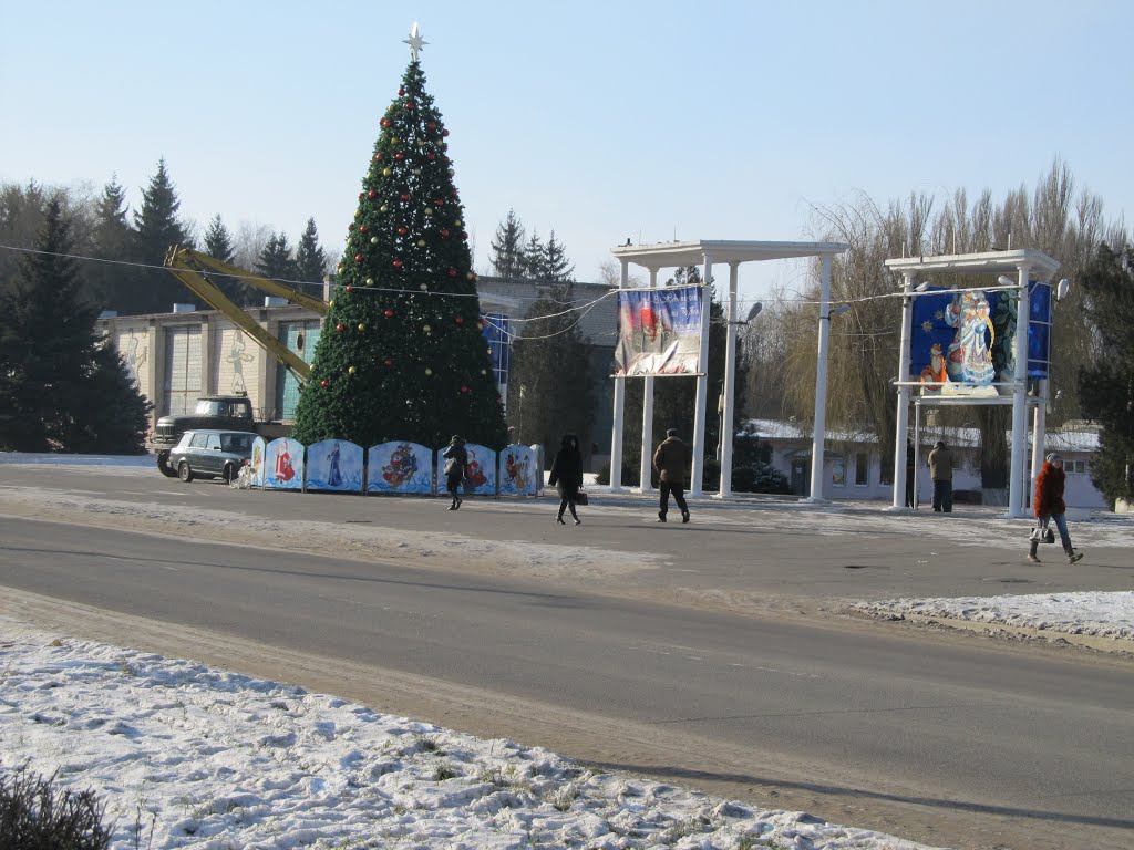 Елка перед входом в парк