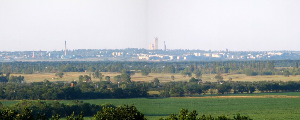 Терновка. Панорама с расстояния 15 км. 12х зум.