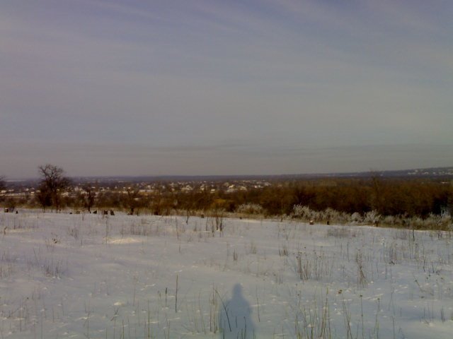 вид на городище .в низине плавня